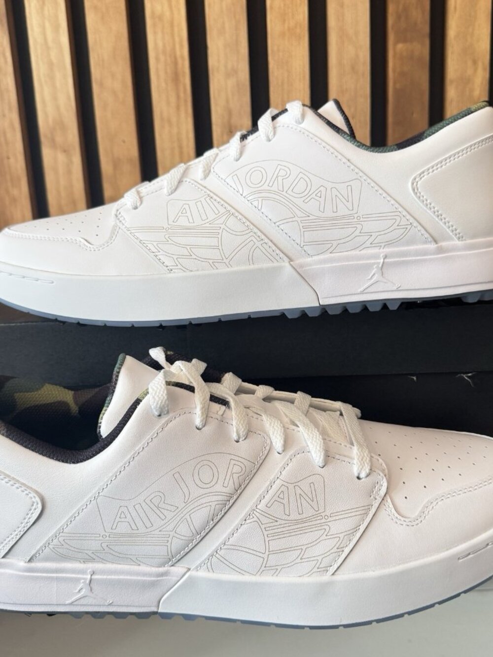 SIZE 9.5 MENS - Air Jordan Nu Retro 1 Low Golf Triple White Camo Nike FZ4153-102